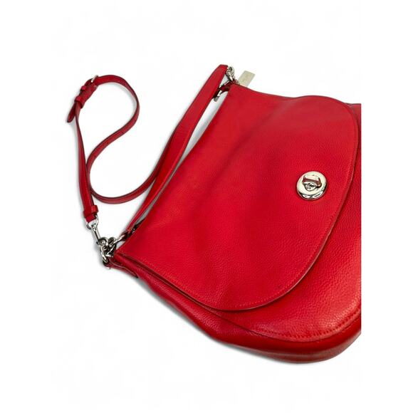 Coach Vintage Elle Red Pebbled Leather Hobo Bag - Picture 14 of 16